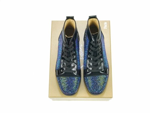 Christian Louboutin Mens Shoes Luxury Brand Red Bottom Design Louis Junior Spikes Flat with Original Box CL sneakers