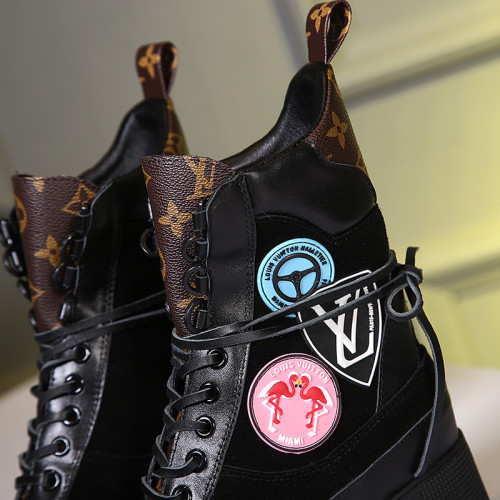 Louis Vuitton Women Shoes Boots Luxury Brand Fashion Ankle Boots LAUREATE PLATFORM DESERT BOOT