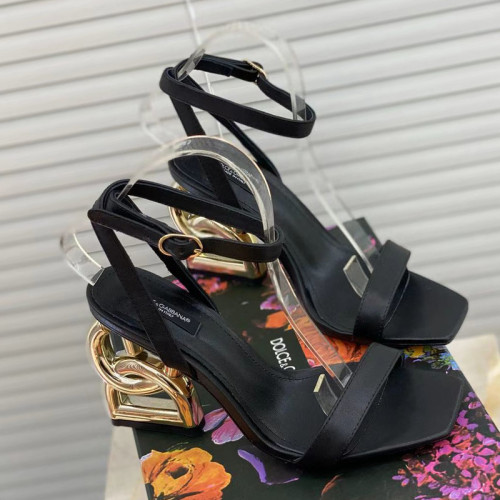 Dolce&Gabbana Womens Shoes Sandals Slippers Luxury Brand Fashion Patent leather sandals with DG Pop heel with Original Box