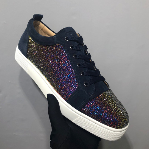 Christian Louboutin Mens Shoes Luxury Brand Red Bottom Design Louis Junior Spikes Flat with Original Box CL sneakers