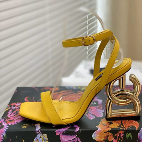 Dolce&Gabbana Womens Shoes Sandals Slippers Luxury Brand Fashion Patent leather sandals with DG Pop heel with Original Box
