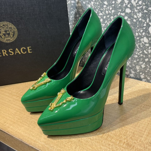 Versace Brand Womens Sandals Shoes Pumps Leather Big Size LA MEDUSA LEATHER PUMPS Design Luxury Brand Sandals for Women