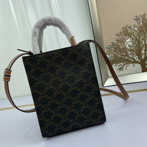 Celine Womens Bag SMALL CABAS VERTICAL IN TRIOMPHE CANVAS