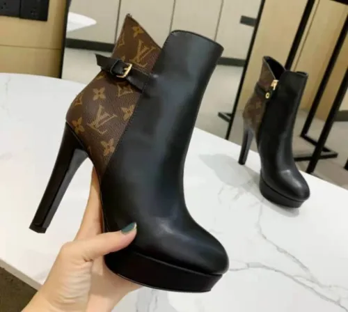 Louis Vuitton Womens Shoes Boots Leather Design Luxury Brand AFTERGLOW PLATFORM ANKLE BOOT 1A8N8B with Original Box