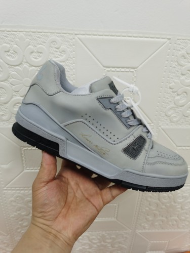 Louis Vuitton Womens Shoes Fashion Sneakers Design Luxury Brand LV TRAINER SNEAKER Mix of materials with Original Box 1A9JI9
