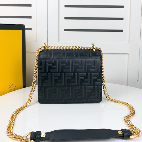 Fendi Womens Bags Shoulder Bags Luxury Brand FENDI Kan U leather bag with Original Box