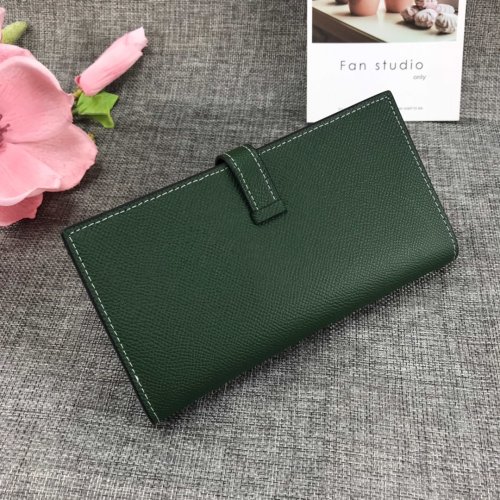 Hermes Womens Mens Wallets Purse Bearn Clutch Leather Design Coin Bag with Original Box