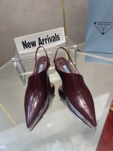 Prada Womens Shoes Slingback Pumps Luxury Brand Casual Shoes for Women with Original Box