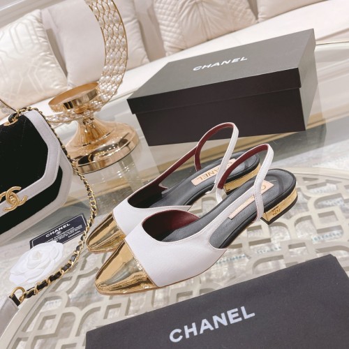Chanel Womens Shoes Sandals Slingbacks Luxury Brand Design with Original Box Women Slippers Slingback 2cm Heel