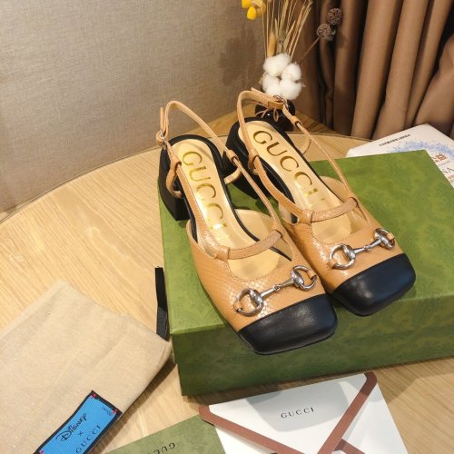 Gucci Womens Shoes Mid-heel Slingback with Horsebit