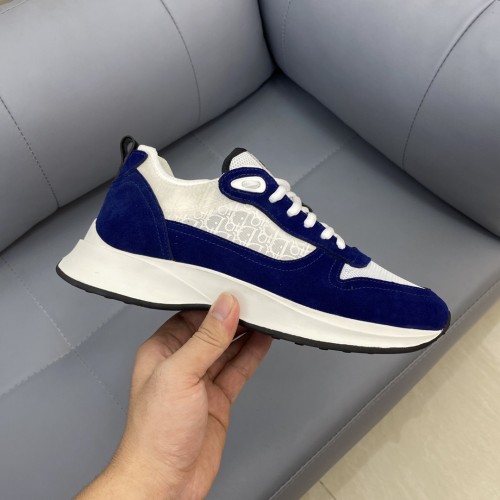 Dior Men Shoes Fashion B25 RUNNER SNEAKER Black Dior Oblique Canvas And Suede with Original Box