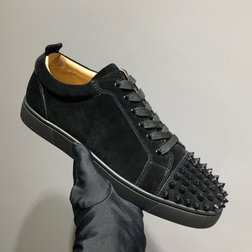 Christian Louboutin Mens Shoes Luxury Brand Red Bottom Design Louis Junior Spikes Flat with Original Box CL sneakers