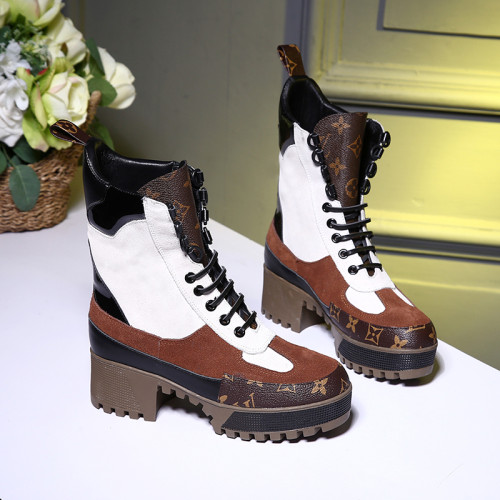Louis Vuitton Women Shoes Boots Luxury Brand Fashion Ankle Boots LAUREATE PLATFORM DESERT BOOT