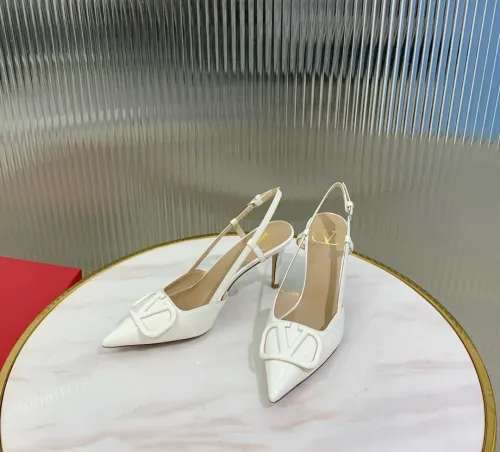 Valentino Women Shoes Mule Flip Flop Sandals VLOGO SIGNATURE CALFSKIN SLINGBACK PUMP 80 MM / 3.15 IN. with Original Box