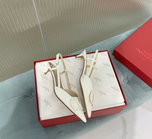 Valentino Women Shoes Mule Flip Flop Sandals VLOGO SIGNATURE CALFSKIN SLINGBACK PUMP 35MM with Original Box