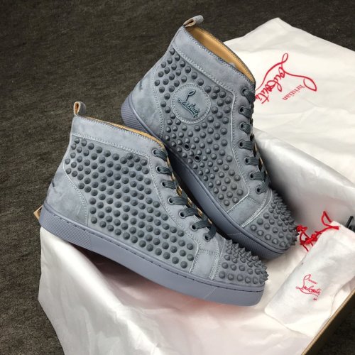 Christian Louboutin Mens Shoes Luxury Brand Red Bottom Design Louis Junior Spikes Flat with Original Box CL sneakers