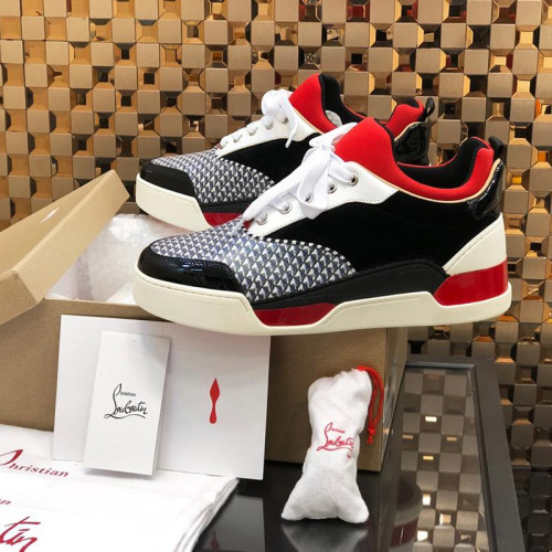 Christian Louboutin Mens Shoes Luxury Brand Red Bottom Design Louis Junior Spikes Flat