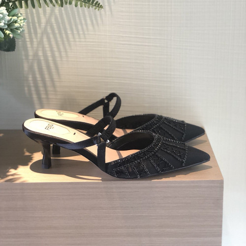 Fendi Womens Shoes Mid Heels Mules Sandals