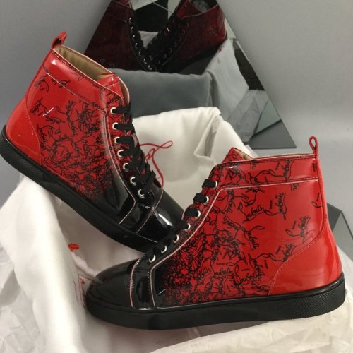 Christian Louboutin Mens Shoes Luxury Brand Red Bottom Design Louis Junior Spikes Flat with Original Box CL sneakers