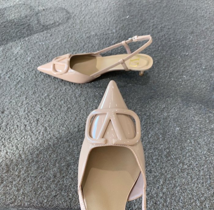 Valentino Women Shoes Mule Flip Flop Sandals VLOGO SIGNATURE CALFSKIN SLINGBACK PUMP 35MM with Original Box