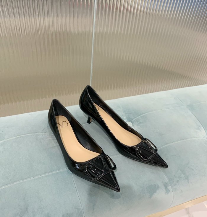 Valentino Women Shoes Mule Flip Flop Sandals VLOGO SIGNATURE CALFSKIN PUMP 45MM / 1.8 IN. Luxury Brand with Original Box
