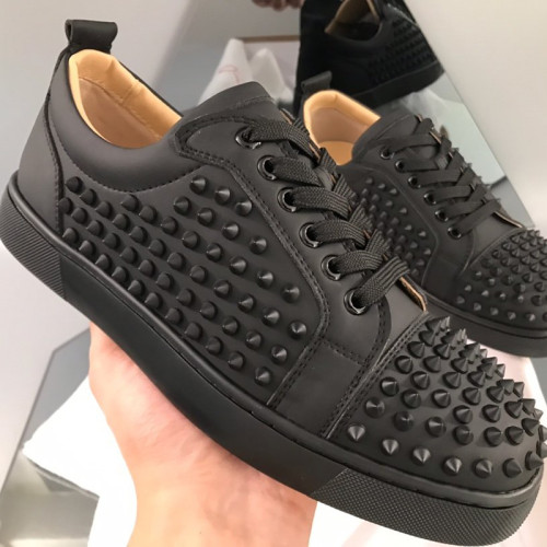 Christian Louboutin Mens Shoes Luxury Brand Red Bottom Design Louis Junior Spikes Flat with Original Box CL sneakers