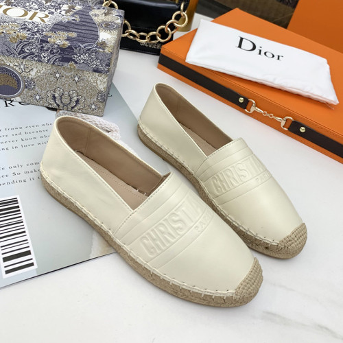 Dior Women Shoes Luxury Brand Design Dior Espadrille Nude Mesh Embroidery Womens Shoes with Original Box