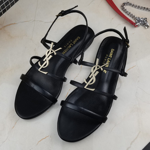 Yves Saint Laurent YSL Women Shoes Sandals Slippers Luxury Brand Genuine Leather Sole Womens Slippers with Original Box