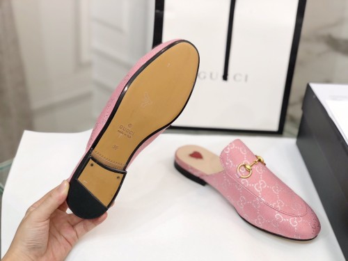Gucci Womens Shoes Casual Loafers Design Luxury Brand Leather Women's jumbo GG Princetown slipper with Original Box 475094 UKO60 2588
