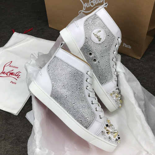 Christian Louboutin Mens Shoes Luxury Brand Red Bottom Design Louis Junior Spikes Flat with Original Box CL sneakers