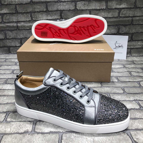 Christian Louboutin Mens Shoes Luxury Brand Red Bottom Design Louis Junior Spikes Flat with Original Box CL sneakers
