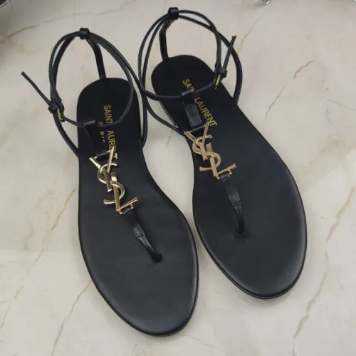 Yves Saint Laurent YSL Women Shoes Sandals Slippers Luxury Brand Genuine Leather Sole Womens Slippers with Original Box