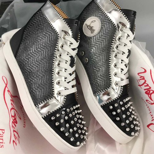 Christian Louboutin Mens Shoes Luxury Brand Red Bottom Design Louis Junior Spikes Flat with Original Box CL sneakers