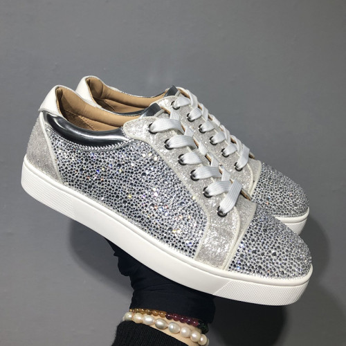 Christian Louboutin Mens Shoes Luxury Brand Red Bottom Design Louis Junior Spikes Flat with Original Box CL sneakers
