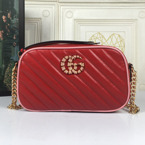 Gucci Womens Bags GG Marmont small matelassé shoulder bag Luxury Brand with Original Box 447632 DTD1T 1000