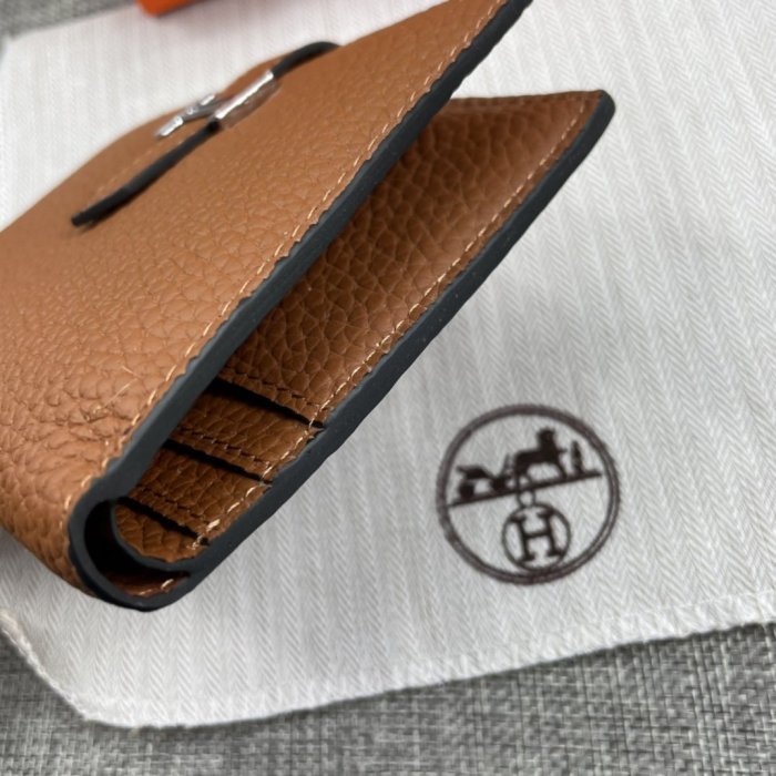 Hermes Womens Mens Wallets Purse Card Holder Leather Design Coin Bag with Original Box