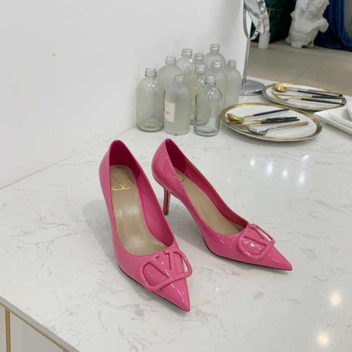 Valentino Women Shoes Mule Flip Flop Sandals VLOGO SIGNATURE CALFSKIN PUMP 80MM Luxury Brand with Original Box