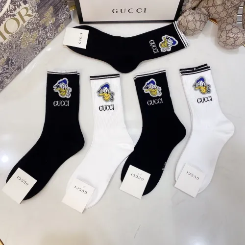 Gucci Socks 5 Pairs with Original Box Luxury Brand Breathable Gucci Sock