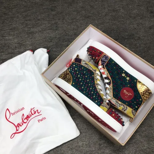 Christian Louboutin Mens Shoes Luxury Brand Red Bottom Design Louis Junior Spikes Flat with Original Box CL sneakers