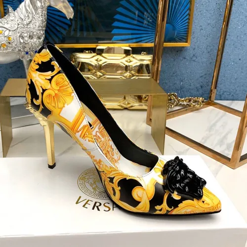 Versace Brand Womens Sandals Shoes Leather Big Size LA MEDUSA PATENT SAFETY PIN LEATHER PUMPS High Heel Design Luxury Brand Sandals for Women