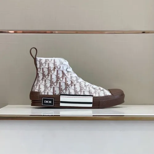 Dior Mens Shoes Sneakers Casual Luxury Brand B23 HIGH-TOP SNEAKER Dior Oblique Canvas with Original Box 3SH118ZMK_H761