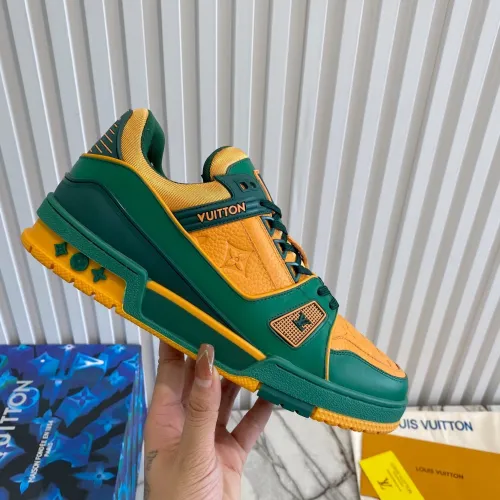 Louis Vuitton Men Shoes Fashion Design Luxury Brand LV TRAINER SNEAKER 1A8WG1 Green Monogram-embossed grained calf leather with Original Box