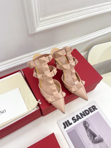 Valentino Women Shoes Mule Flip Flop Sandals ROMAN STUD SLIDE SANDAL IN QUILTED NAPPA with Original Box Luxury Brand 8cm Heel Design