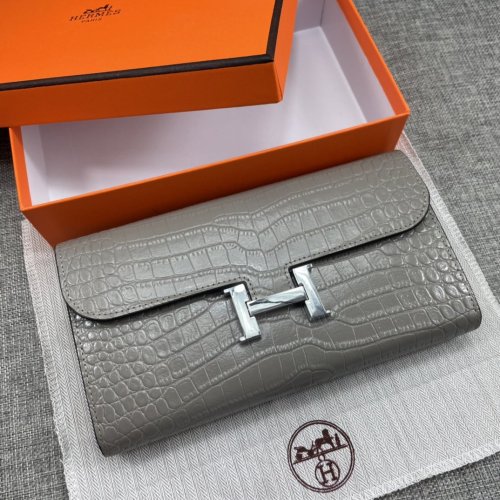 Hermes Womens Mens Wallets Purse Constance Clutch Leather Design Coin Bag with Original Box