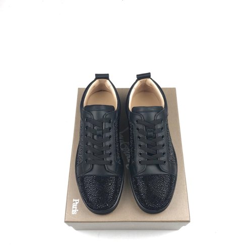 Christian Louboutin Mens Shoes Luxury Brand Red Bottom Design Louis Junior Spikes Flat with Original Box CL sneakers