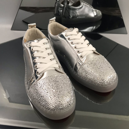 Christian Louboutin Mens Shoes Luxury Brand Red Bottom Design Louis Junior Spikes Flat with Original Box CL sneakers
