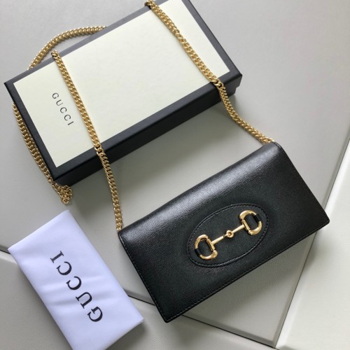 Gucci Womens Bags Crossbody Shoulder Messenger Bags Luxury Brand Gucci Horsebit 1955 wallet with chain in GG Supreme canvas with Original Box 621892 0YK0G 1000