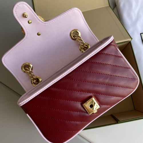 Gucci Womens Bags Shoulder Messenger Bag Luxury Brand Gucci GG Marmont matelassé mini bag with Original Box 446744 UM8AN 1711