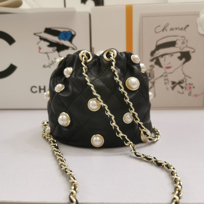 Chanel Womens Bag Shoulder Bag Mini Drawstring Bag