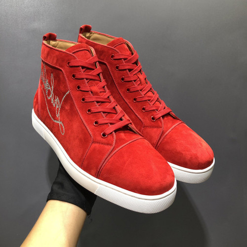 Christian Louboutin Mens Shoes Luxury Brand Red Bottom Design Louis Junior Spikes Flat with Original Box CL sneakers
